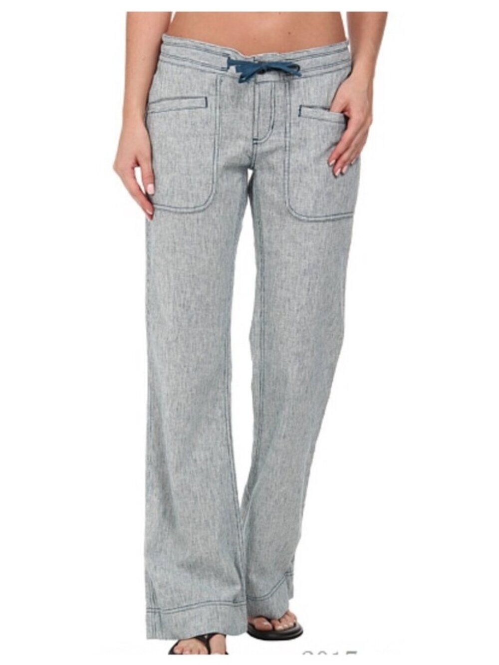 The North Face Larison Blue & White Railroad-Striped Linen Blend Wide Leg Pants
